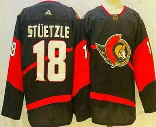 Miesten Ottawa Senators #18 Tim Stutzle Musta 2022 Käänteinen Retro Aito Paita