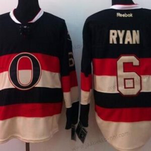 Miesten Ottawa Senators #6 Bobby Ryan Musta Vieraspaita Paita