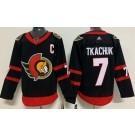 Miesten Ottawa Senators #7 Brady Tkachuk Musta With C Patch Aito Paita