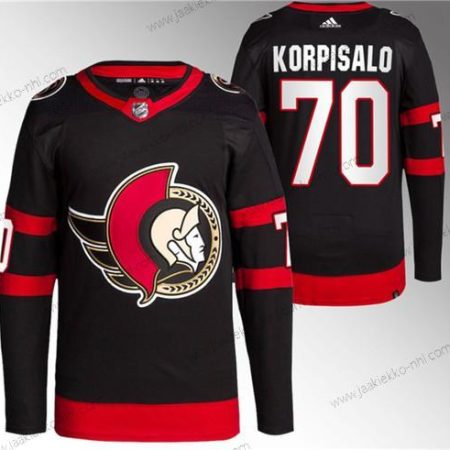 Miesten Ottawa Senators #70 Joonas Korpisalo Musta Ommeltu Paita