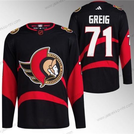 Miesten Ottawa Senators #71 Ridly Greig Musta Käänteinen Retro Ommeltu Paita