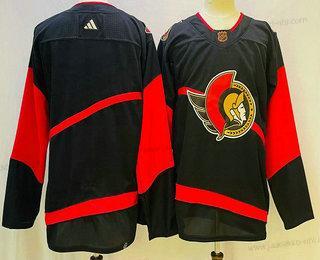 Miesten Ottawa Senators Tyhjä Musta 2022 Käänteinen Retro Aito Paita