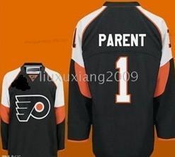 Miesten Philadelphia Flyers #1 Bernie Parent Musta Paita