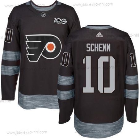 Miesten Philadelphia Flyers #10 Brayden Schenn Musta 1917-2017 100th Vuosipäivä Ommeltu NHL Paita