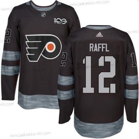 Miesten Philadelphia Flyers #12 Michael Raffl Musta 1917-2017 100th Vuosipäivä Ommeltu NHL Paita