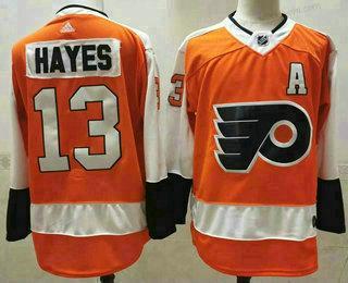 Miesten Philadelphia Flyers #13 Kevin Hayes Oranssi Valkoinen Ommeltu NHL Paita