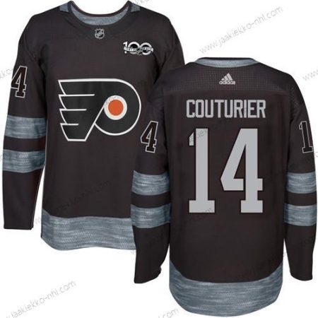 Miesten Philadelphia Flyers #14 Sean Couturier Musta 1917-2017 100th Vuosipäivä Ommeltu NHL Paita