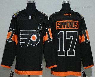 Miesten Philadelphia Flyers #17 Wayne Simmonds Musta 2017 Stadium Series Ommeltu NHL Reebok Jääkiekko Paita