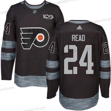 Miesten Philadelphia Flyers #24 Matt Read Musta 1917-2017 100th Vuosipäivä Ommeltu NHL Paita