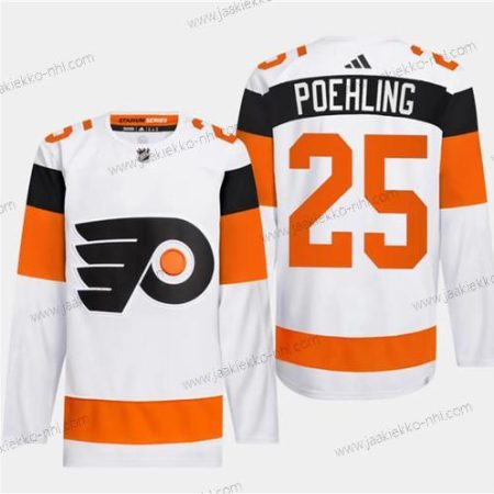 Miesten Philadelphia Flyers #25 Ryan Poehling Valkoinen 2024 Stadium Series Ommeltu Paita