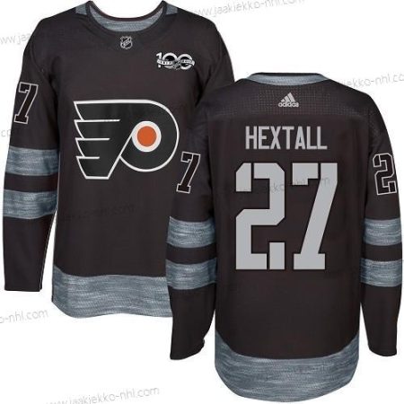 Miesten Philadelphia Flyers #27 Ron Hextall Musta 1917-2017 100th Vuosipäivä Ommeltu NHL Paita