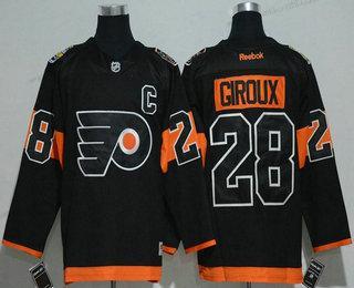 Miesten Philadelphia Flyers #28 Claude Giroux Musta 2017 Stadium Series Ommeltu NHL Reebok Jääkiekko Paita