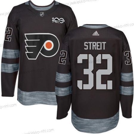 Miesten Philadelphia Flyers #32 Mark Streit Musta 1917-2017 100th Vuosipäivä Ommeltu NHL Paita