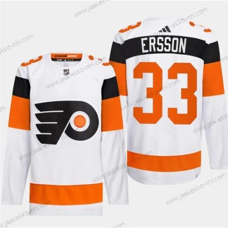 Miesten Philadelphia Flyers #33 Samuel Ersson Valkoinen 2024 Stadium Series Ommeltu Paita