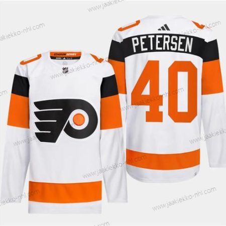 Miesten Philadelphia Flyers #40 Cal Petersen Valkoinen 2024 Stadium Series Ommeltu Paita