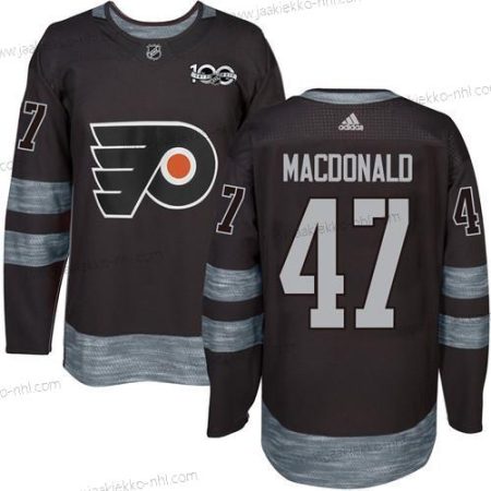 Miesten Philadelphia Flyers #47 Andrew Macdonald Musta 1917-2017 100th Vuosipäivä Ommeltu NHL Paita