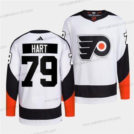 Miesten Philadelphia Flyers #79 Carter Hart Valkoinen 2022 Käänteinen Retro Ommeltu Paita