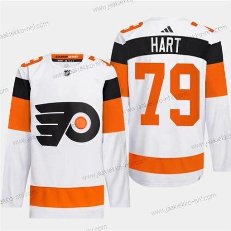 Miesten Philadelphia Flyers #79 Carter Hart Valkoinen 2024 Stadium Series Ommeltu Paita