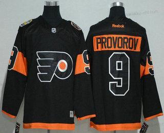 Miesten Philadelphia Flyers #9 Ivan Provorov Musta 2017 Stadium Series Ommeltu NHL Reebok Jääkiekko Paita