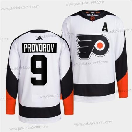 Miesten Philadelphia Flyers #9 Ivan Provorov Valkoinen 2022 Käänteinen Retro Ommeltu Paita