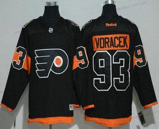 Miesten Philadelphia Flyers #93 Jakub Voracek Musta 2017 Stadium Series Ommeltu NHL Reebok Jääkiekko Paita