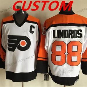 Miesten Philadelphia Flyers Mukautettu Valkoinen Oranssi CCM Retro NHL Jääkiekko Paita