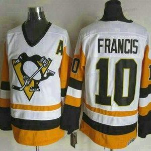 Miesten Pittsburgh Penguins #10 Ron Francis 1988-89 Valkoinen CCM Vintage Paita