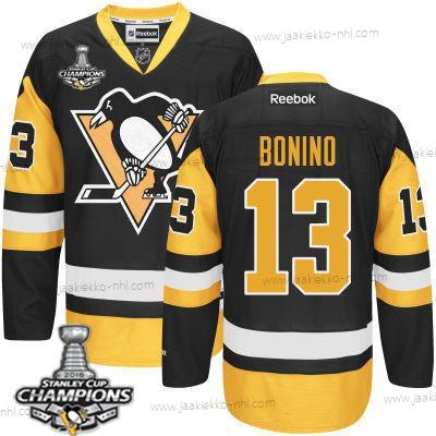 Miesten Pittsburgh Penguins #13 Nick Bonino Musta Vieraspaita Paita 2017 Stanley Cup Champions Patch