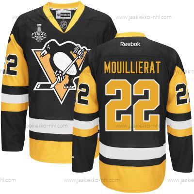 Miesten Pittsburgh Penguins #22 Kael Mouillierat Musta Vieraspaita 2017 Stanley Cup NHL Finals Patch Paita