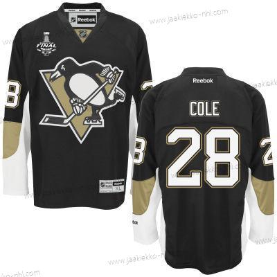 Miesten Pittsburgh Penguins #28 Ian Cole Musta Maajoukkue Color 2017 Stanley Cup NHL Finals Patch Paita