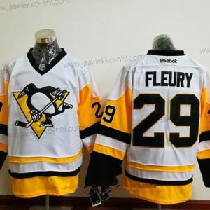 Miesten Pittsburgh Penguins #29 Marc-Andre Fleury Valkoinen 2016-17 Kotiottelupaita Ommeltu NHL Retro Jääkiekko Paita