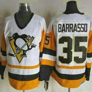 Miesten Pittsburgh Penguins #35 Tom Barrasso 1988-89 Valkoinen CCM Vintage Paita