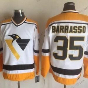 Miesten Pittsburgh Penguins #35 Tom Barrasso 1992-93 Valkoinen CCM Vintage