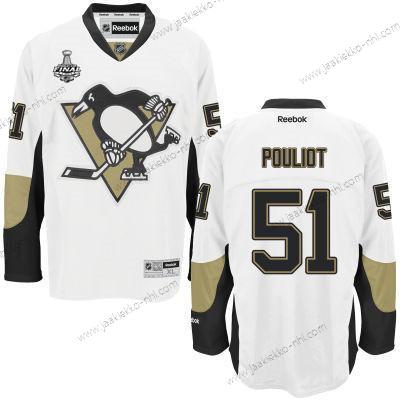 Miesten Pittsburgh Penguins #51 Derrick Pouliot Valkoinen Road 2017 Stanley Cup NHL Finals Patch Paita