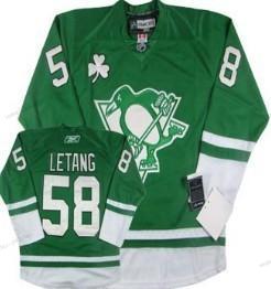 Miesten Pittsburgh Penguins #58 Kris Letang St. Patrick’S Day Vihreä Paita