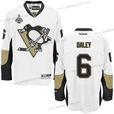 Miesten Pittsburgh Penguins #6 Trevor Daley Valkoinen Road 2017 Stanley Cup NHL Finals Patch Paita