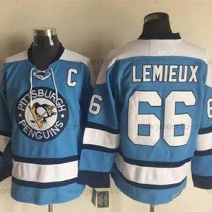 Miesten Pittsburgh Penguins #66 Mario Lemieux 1960 Sininen CCM Vintage Jääkiekko Paita