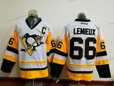 Miesten Pittsburgh Penguins #66 Mario Lemieux Valkoinen 2016-17 Kotiottelupaita Ommeltu NHL Retro Jääkiekko Paita