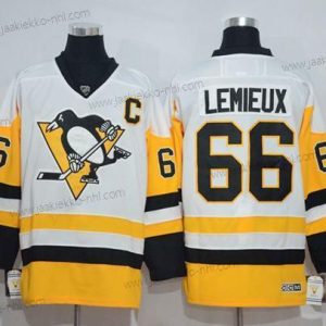 Miesten Pittsburgh Penguins #66 Mario Lemieux Valkoinen New Kolmas paita Ommeltu NHL Paita