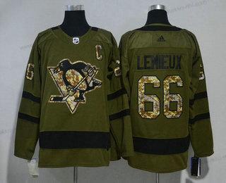 Miesten Pittsburgh Penguins #66 Mario Lemieux Vihreä Salute to Service 2017-2018 Jääkiekko Ommeltu NHL Paita