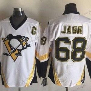 Miesten Pittsburgh Penguins #68 Jaromir Jagr 2002-03 Valkoinen CCM Vintage Paita