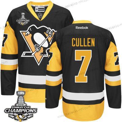 Miesten Pittsburgh Penguins #7 Matt Cullen Musta Vieraspaita Paita 2017 Stanley Cup Champions Patch