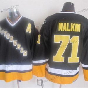 Miesten Pittsburgh Penguins #71 Evgeni Malkin 1993 Musta Retro CCM Paita