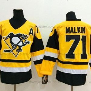 Miesten Pittsburgh Penguins #71 Evgeni Malkin Keltainen Retro CCM Paita