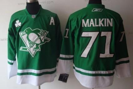 Miesten Pittsburgh Penguins #71 Evgeni Malkin St. Patrick’S Day Vihreä Paita