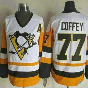 Miesten Pittsburgh Penguins #77 Paul Coffey 1988-89 Valkoinen CCM Vintage Paita