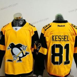 Miesten Pittsburgh Penguins #81 Phil Kessel Keltainen 2017 Stadium Series Ommeltu NHL Reebok Jääkiekko Paita