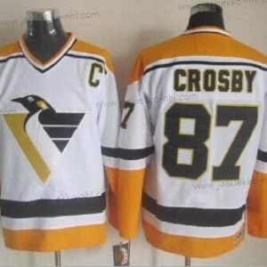 Miesten Pittsburgh Penguins #87 Sidney Crosby 1992-93 Valkoinen CCM Vintage Paita