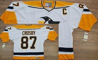 Miesten Pittsburgh Penguins #87 Sidney Crosby 1993 Valkoinen With Keltainen Retro CCM Paita