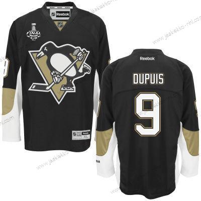 Miesten Pittsburgh Penguins #9 Pascal Dupuis Musta Maajoukkue Color 2017 Stanley Cup NHL Finals Patch Paita